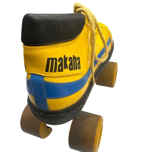 Vintage Makana Roller Skates M10 W11 Yellow with Blue Stripe - Picture 7 of 9